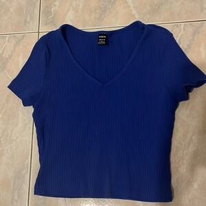 royal blue shein crop top